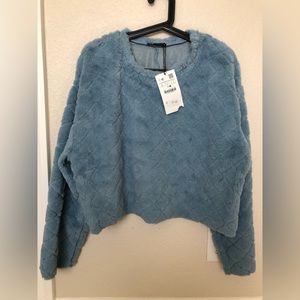 Zara faux fur sweatshirt